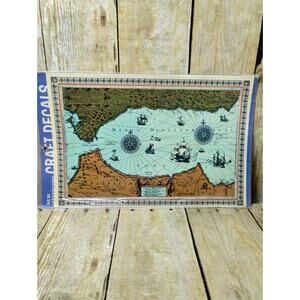 Vtg Decal Old World Map Maris Mediterranei Meyercord Deecals